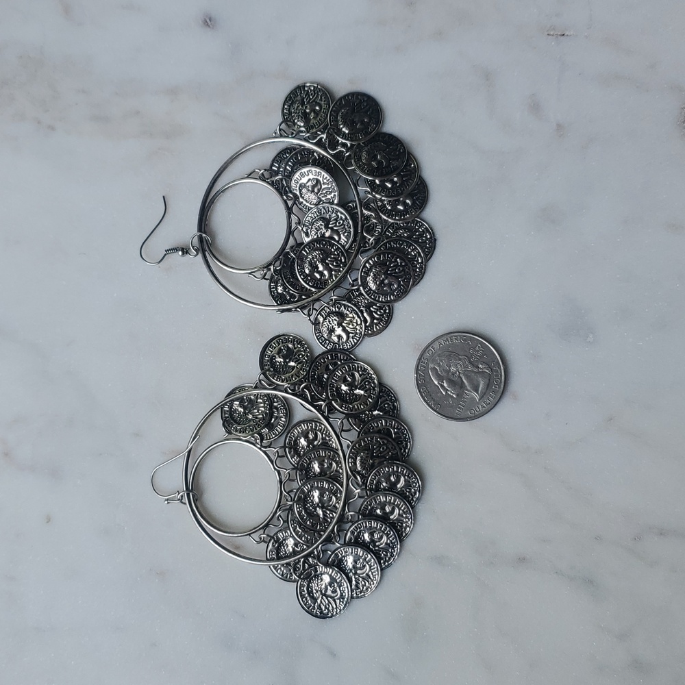 Boho Silver Tone Earrings - image 3